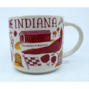 Starbucks Been There Series 14 oz. Indiana Red/White Coffee Mug Vintage Style